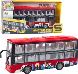Městský patrový autobus 1:16 s frikčním pohonem, světly a zvuky – červený