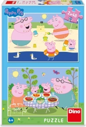 Puzzle peppa pig na dovolené 2×48 dílků