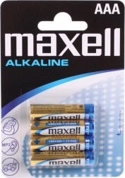 Alkalické baterie Maxell AAA LR03 1,5 V – 4 ks