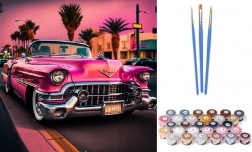 Malování podle čísel Růžový sporťák plátno 40x50 cm