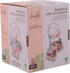 Dřevěný korálkový labyrint se zvířátky