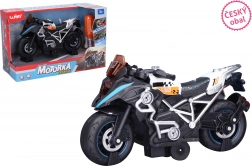 Šroubovací motorka s efekty, bílá 20 cm – české balení