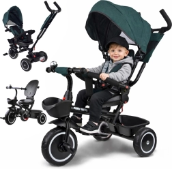 Dětské tříkolové kolo 3v1 s dáškem TINY BIKE – Tmavě zelená