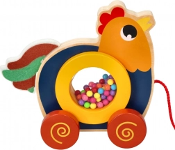 Dřevěná tahací hračka Kogucik Kukuryku