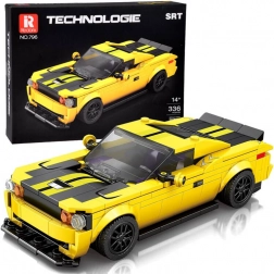 Technické stavebnice – žluté sportovní auto z kostek, 319 dílků