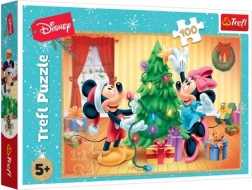 Puzzle TREFL Mickey a Minnie Vánoce 100 dílků