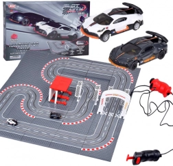 Závodní dráha BUGATTI z kostek s 2 auty na ovladač
