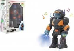 Robot chodící plastový se světly a zvuky 22 cm