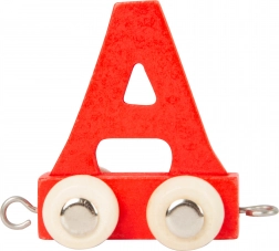 Small Foot dřevěný vagónek s písmenem A – barevná abeceda