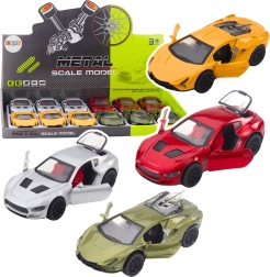 Kovové sportovní auto s natahovacím pohonem, světly a zvuky