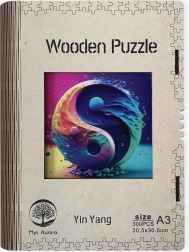 Dřevěné puzzle Yin Yang