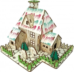 Dřevěné 3D puzzle čarodějnická chýše WOODCRAFT