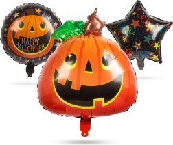 Sada halloweenských fóliových balónků dýně - 5 kusů