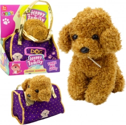 Plyšový pejsek v kabelce hnědý