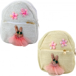 Dětský batoh s výšivkou Králíček v šatičkách Květy