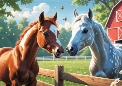 TREFL Puzzle Koně na mýtině 200 dílků