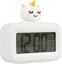 Budík s jednorožcem bílý