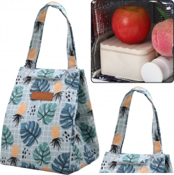Izolační termotaška Lunch Bag s motivem listů a ananasů 25cm