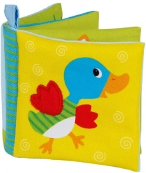 Bavlněná barevná šustící knížka s pískátkem Zvířátka