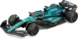 bburago 1:43 formula 1 aston martin amr23 #18 lance stroll – kovový model s řidičem v dárkovém boxu