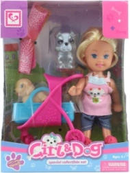 Panenka s kočárkem pro domácí mazlíčky