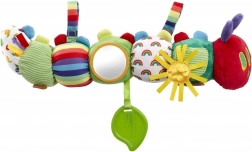 Textilní hračka Velmi hladová housenka – aktivní plyšové chrastítko a kousátko