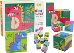 Vzdělávací puzzle kostky 6v1 Dino svět, 9 dílků