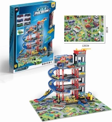 Mega víceúrovňové parkoviště s podložkou a doplňky