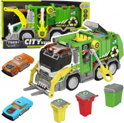 Městská popelářská auta se světly a zvuky