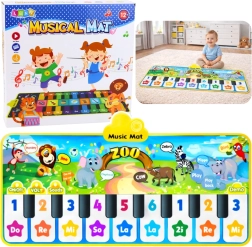 Interaktivní hudební podložka zoo – dětské pianinko, 10 kláves a 10 melodií
