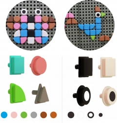 Masterkidz sada kolíčků ve tvaru geometrických tvarů 64 ks pro tabule STEM