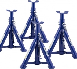 Sada podpěr pod auto 2 t – 4 ks, výškově nastavitelné s pojistným kolíkem, ocel, certifikace TÜV