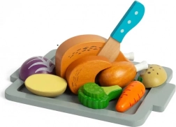 Bigjigs Toys Dřevěná hrací sada na pečené kuře