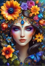 Puzzle Květinová žena 1000 dílků