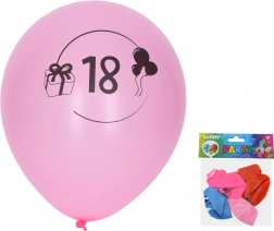 Nafukovací balonky 30 cm s číslem 18 – sada 5 ks