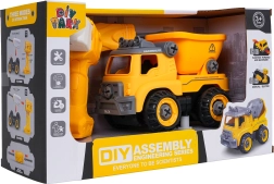 rozebíratelný stavební sklápěč s vrtačkou a šroubovákem