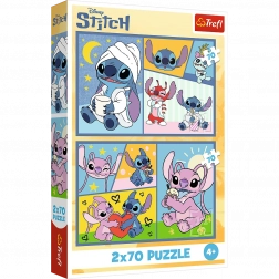 Puzzle 2x70 - Disney Lilo a Stich - Bez nudy se Stitchem