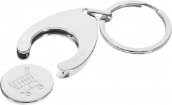 Kovový klíčenka 2v1 s žetonem do nákupního vozíku