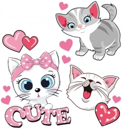 Nálepky Roztomilé Kočky nažehlovací arch