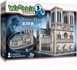 3D puzzle katedrála Notre‑Dame od WREBBIT, 830 dílků