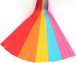 Sada barevných papírových proužků pro pletení a tvoření 250 ks