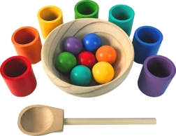 2Kids Toys duhové kuličky a kalíšky – montessori sada 7 barev