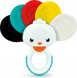 Clementoni Baby chrastítko a kousátko duhový páv 2 v 1