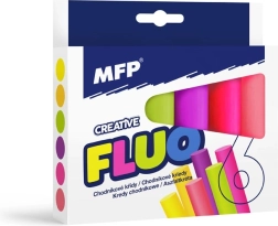 Chodníkové neonové křídy, kulaté, 6 ks, mix barev