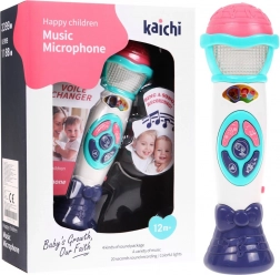 Dětský karaoke mikrofon 12m+ se změnou hlasu, nahráváním a světly