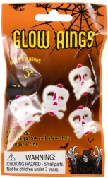 Svítící prstýnky Lebka – sada 4 ks