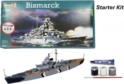 revell starter kit bismarck 1:1200 – startovací sada modelu bitevní lodi