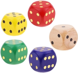 Dřevěná hrací kostka extra velikosti (mix barev)
