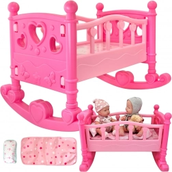 Růžová kolébka pro panenky Woopie Royal