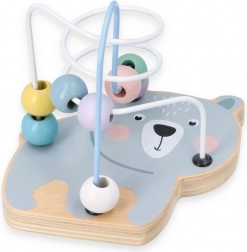 Dřevěné bludiště s korálky ve tvaru medvěda